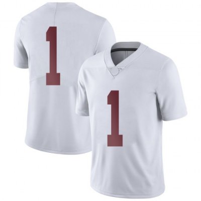 NCAA Men's Alabama Crimson Tide #1 Ben Davis Stitched College Nike Authentic No Name White Football Jersey LF17T38JH